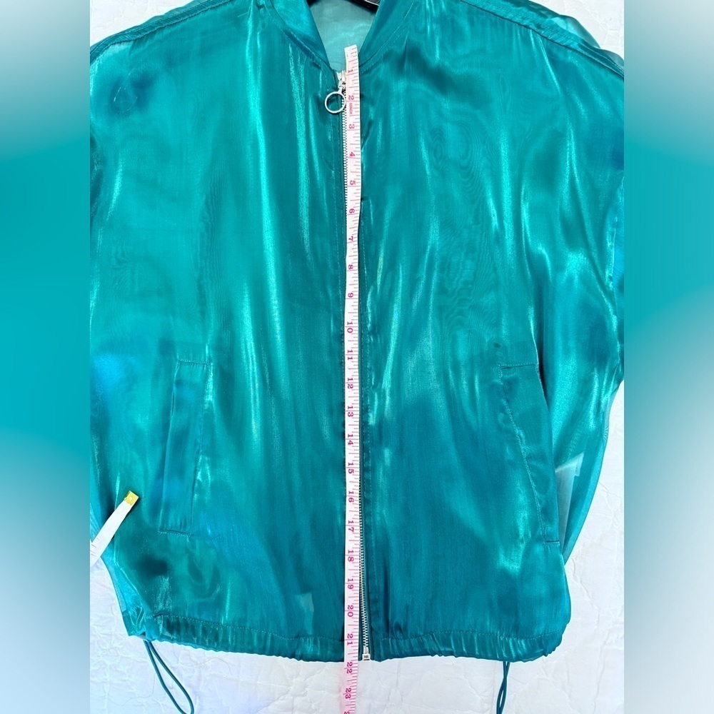 ZARA Green Sheer Zipper Jacket in XS - Picture 9 of 10